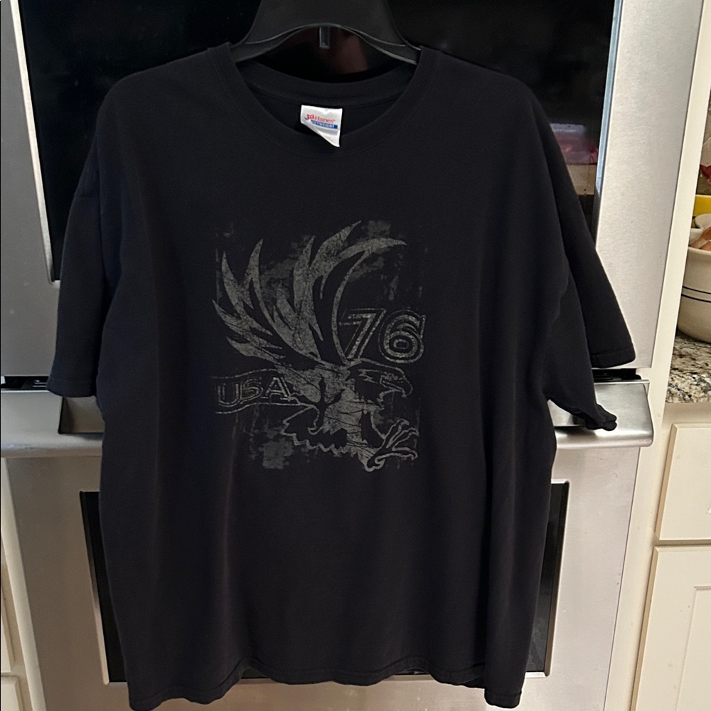 Hanes Black USA 76 Graphic Tee